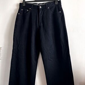 Ferrara Mens Jeans Black Metal Logo Sz 36x32” Measured 35x32” Hard To Find